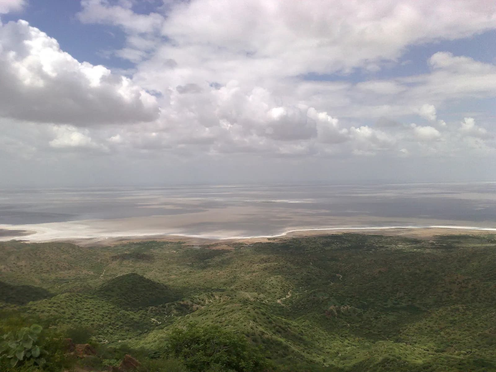 The white salt crust of the Great Rann of Kutch stretching to the horizon